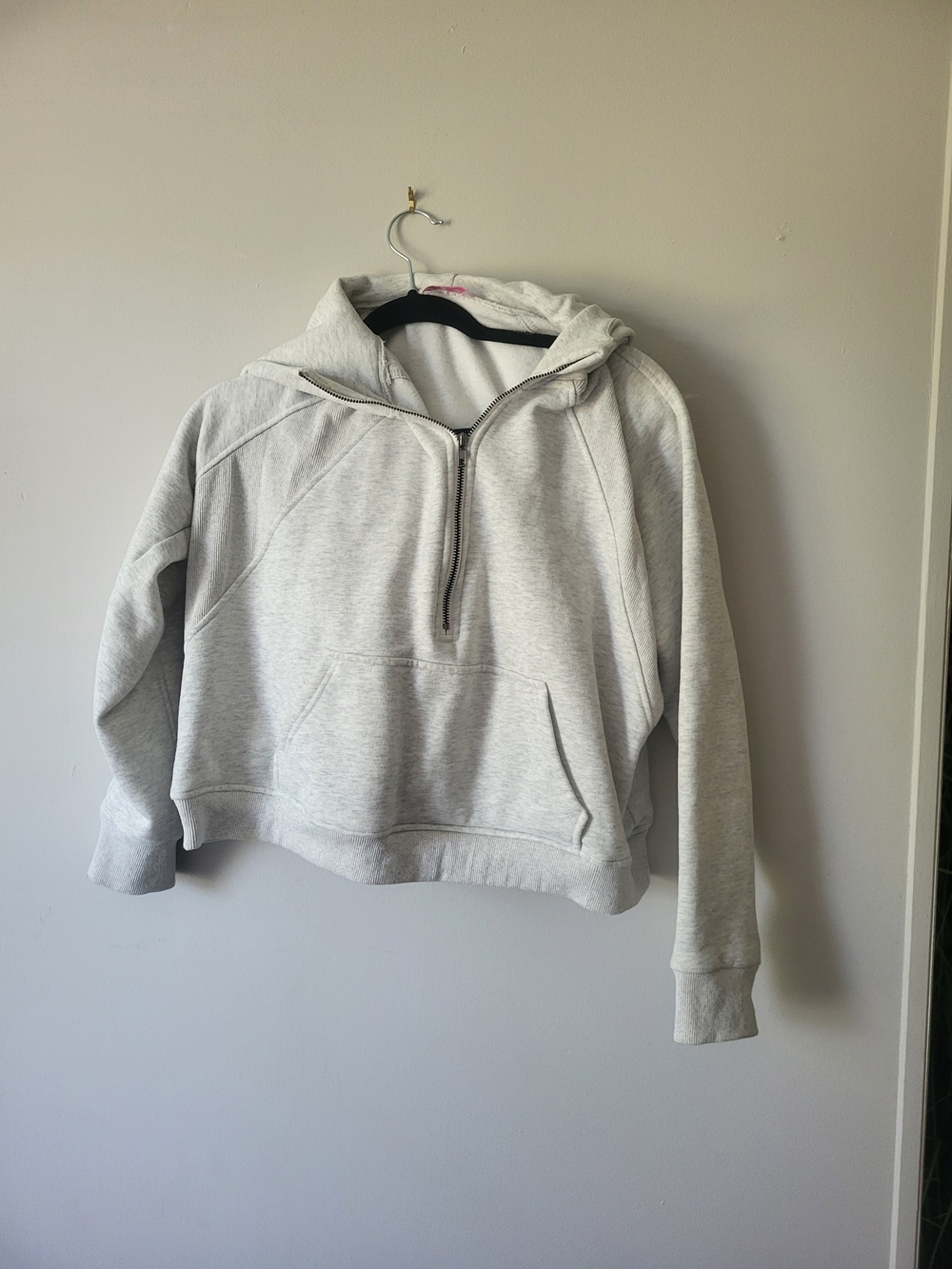 Pink Lily Light Gray Half-Zip Hoodie
